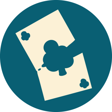 Bir insan tarafından çizilmiş yırtık bir kartın ikonik dövme şekli