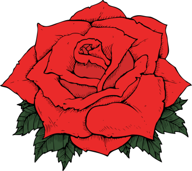 Bir insan tarafından çizilmiş çizgi film gülü