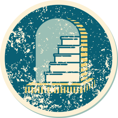 Bir insan tarafından çizilmiş bir mezar taşının sembolik dövmesi.