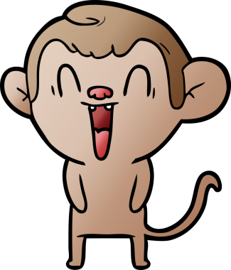 Bir insan tarafından çizilmiş gülen maymun çizgi filmi