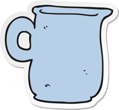 Bir insan tarafından çizilmiş süt sürahisinin çıkartması.