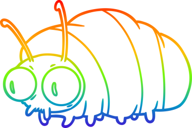 gökkuşağı gradyan çizimi bir insan tarafından çizilmiş komik bir çizgi film böceği