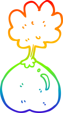 Bir insan tarafından çizilmiş bir sebze çizgi çizimi.