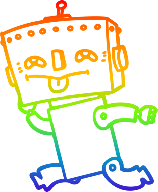 gökkuşağı gradyan çizgisi bir insan tarafından çizilmiş robot çizgi