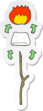 Bir insan tarafından çizilmiş kızarmış şekerlemenin çıkartması.