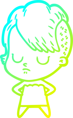 Bir insan tarafından çizilmiş bir karikatür kadın çizimi.