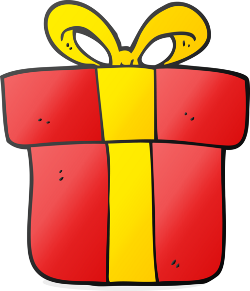 Bir insan tarafından çizilmiş serbest çizim Noel hediyesi.