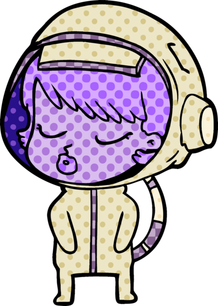 Bir insan tarafından çizilmiş güzel astronot kız.