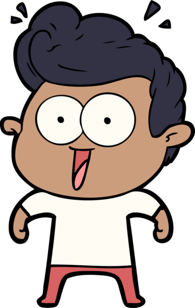 Bir insan tarafından çizilmiş heyecanlı bir çizgi film.