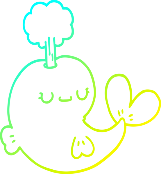 Bir insan tarafından çizilmiş bir karikatür balinası çizimi.