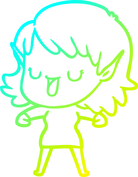 Bir insan tarafından çizilmiş soğuk gradyan çizgi çizimi.