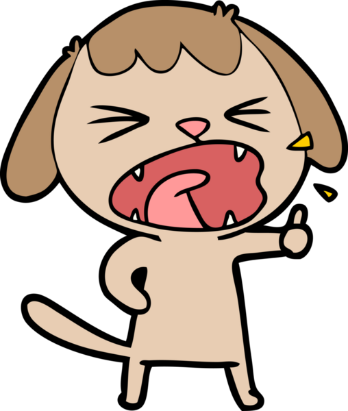 Bir insan tarafından çizilmiş şirin bir köpek havlaması.