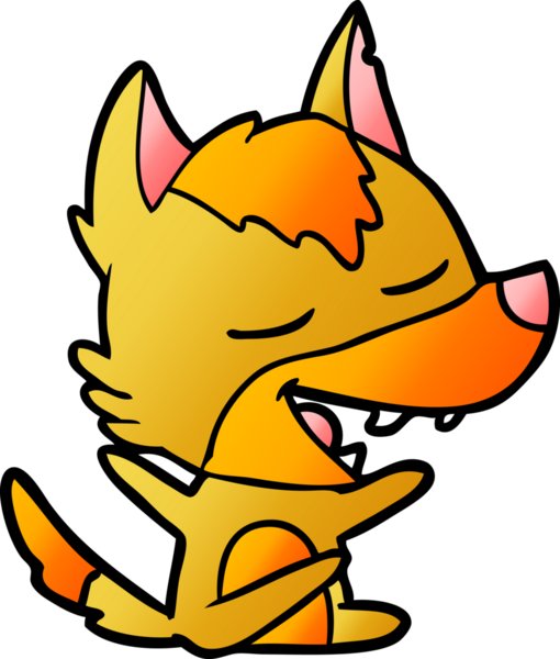 Bir insan tarafından çizilmiş tilki çizgi film karakteri