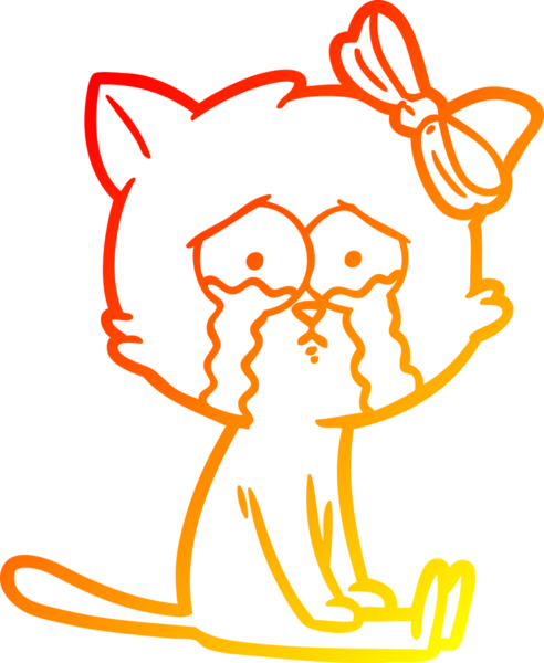 Bir insan tarafından çizilmiş çizgi film kedisinin sıcak çizgi çizimi