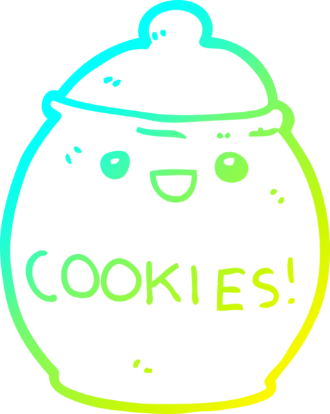 Bir insan tarafından çizilmiş bir kurabiye kavanozunun soğuk gradyan çizimi.