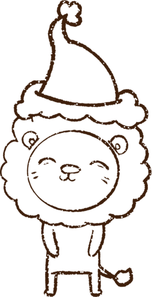 Bir insan tarafından çizilmiş Noel Aslanı Kömürü