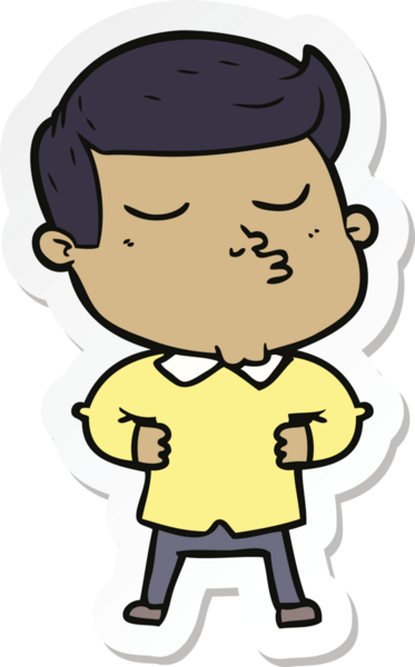 Bir insan tarafından çizilmiş bir çizgi film modelinin çıkartması.