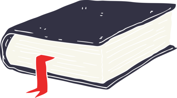 Bir insan tarafından çizilmiş kalın kitabın düz renk çizimi