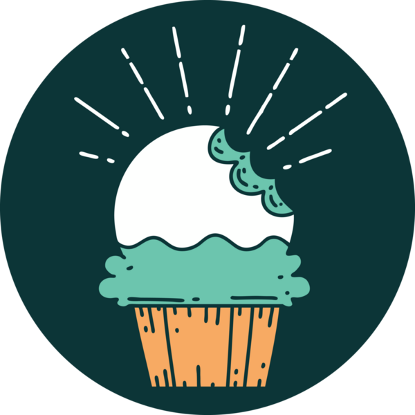 Bir insan tarafından çizilmiş ısırık izi olmayan dövme stili bir kek.