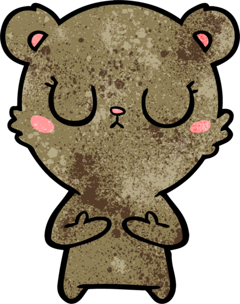 Bir insan tarafından çizilmiş barışçıl ayı yavrusu.