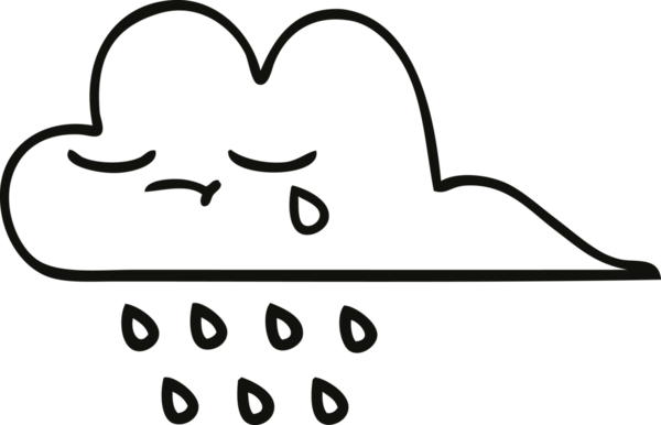 Bir insan tarafından çizilmiş fırtına yağmuru bulutu çizimi