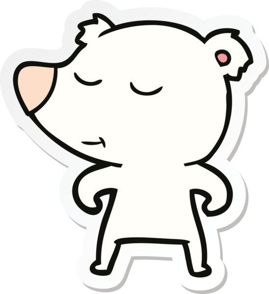 Bir insan tarafından çizilmiş kutup ayısının çıkartması.