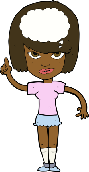 Bir insan tarafından çizilmiş bir fikri olan karikatür kadın.