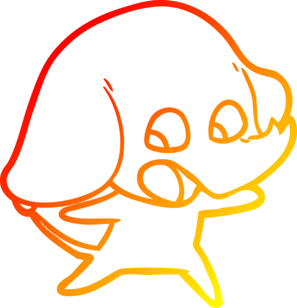 Bir insan tarafından çizilmiş şirin bir fil çizimi.