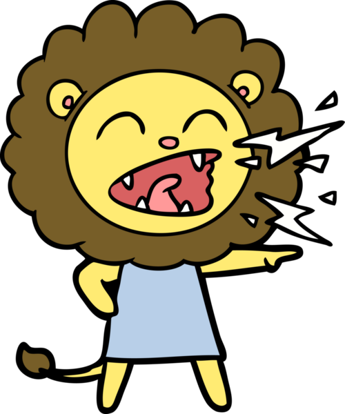 Bir insan tarafından çizilmiş kükreyen aslan kız.