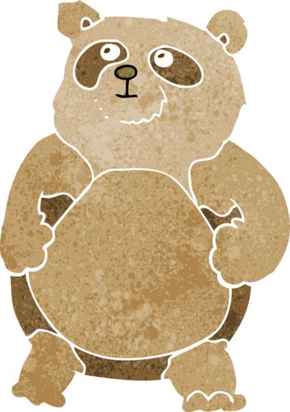 Bir insan tarafından çizilmiş çizgi film ayısı.