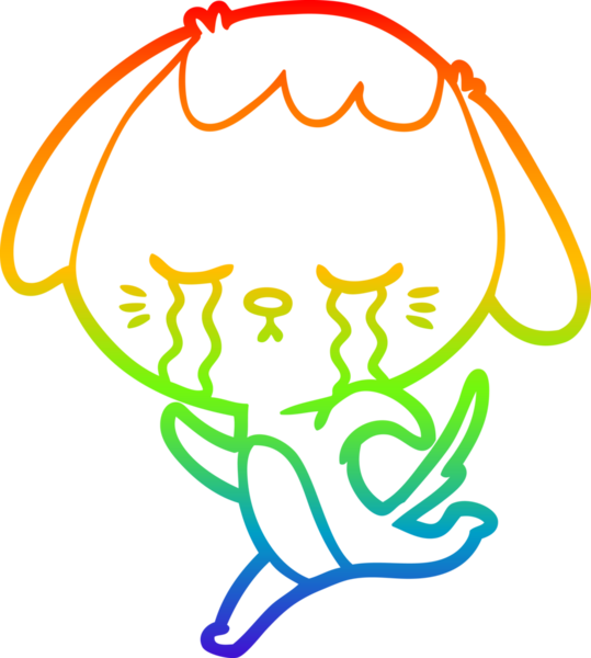 gökkuşağı gradyan çizimi bir insan tarafından çizilmiş ağlayan çizgi köpek çizimi