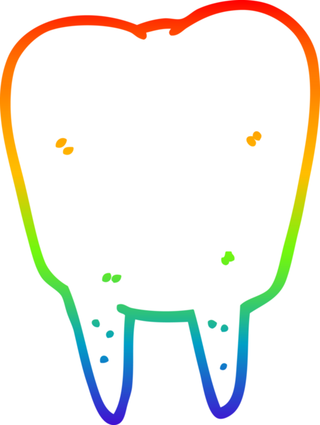 Bir insan tarafından çizilen çizgi film dişinin gradyan çizimi.