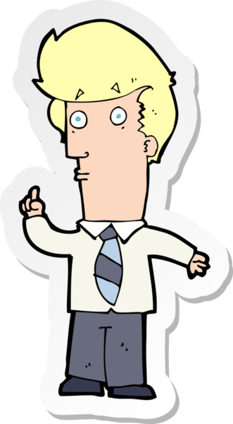 Bir insan tarafından çizilmiş bir karikatürcünün çıkartması.