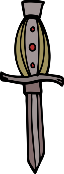 Bir insan tarafından çizilmiş karalama dövme hançeri sembolü.