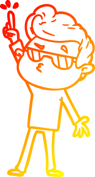 Bir insan tarafından çizilen karikatür karikatürünün sıcak çizgi çizimi.