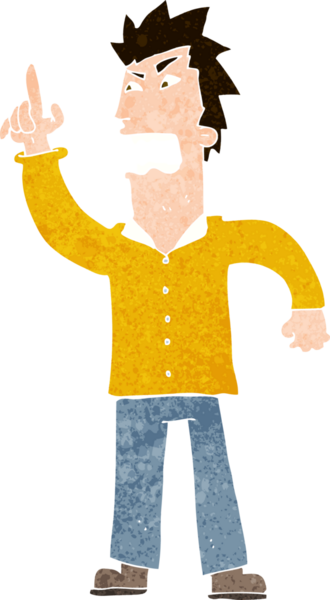 Çizgi filmdeki kızgın adam bir insan tarafından çizildi.