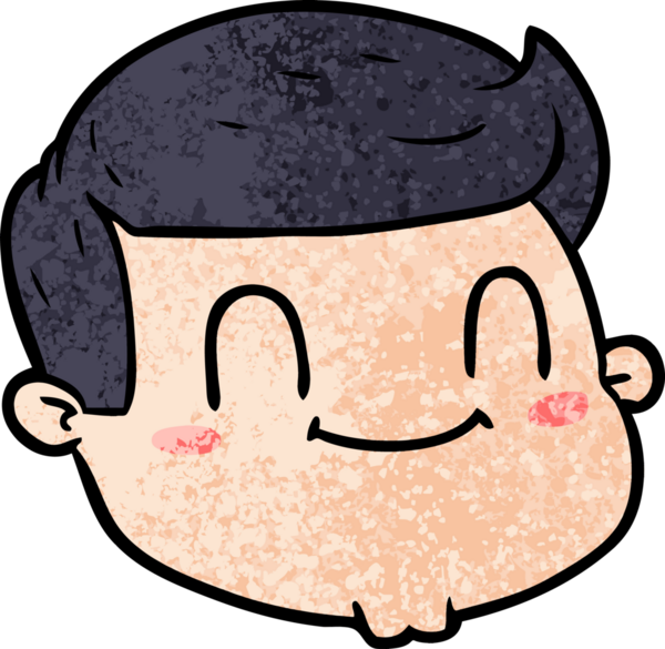 Bir insan tarafından çizilmiş erkek yüzü.