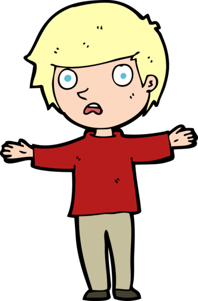 Bir insan tarafından çizilmiş endişeli bir çocuk.