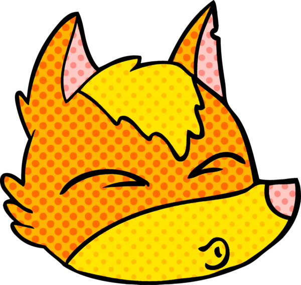 Bir insan tarafından çizilmiş tilki çizgi film karakteri