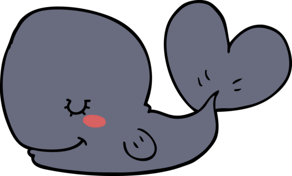 Bir insan tarafından çizilmiş çizgi film balinası