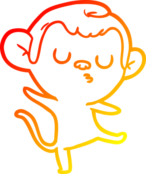 Bir insan tarafından çizilmiş çizgi film maymunu çizimi