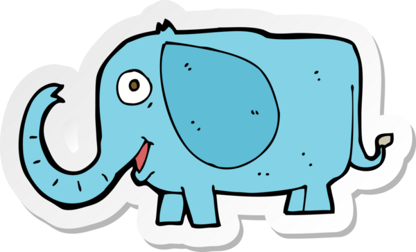 Bir insan tarafından çizilmiş bir bebek filin çıkartması.