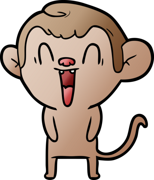 Bir insan tarafından çizilmiş gülen maymun çizgi filmi