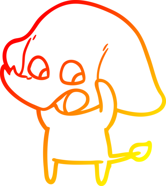 Bir insan tarafından çizilmiş şirin bir fil çizimi.