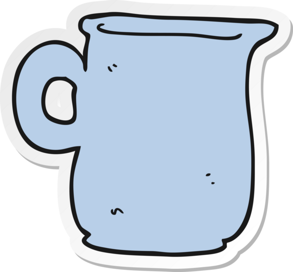 Bir insan tarafından çizilmiş süt sürahisinin çıkartması.