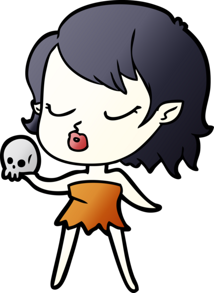 Bir insan tarafından çizilmiş şirin vampir kız çizgi filmi.