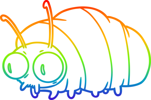 gökkuşağı gradyan çizimi bir insan tarafından çizilmiş komik bir çizgi film böceği