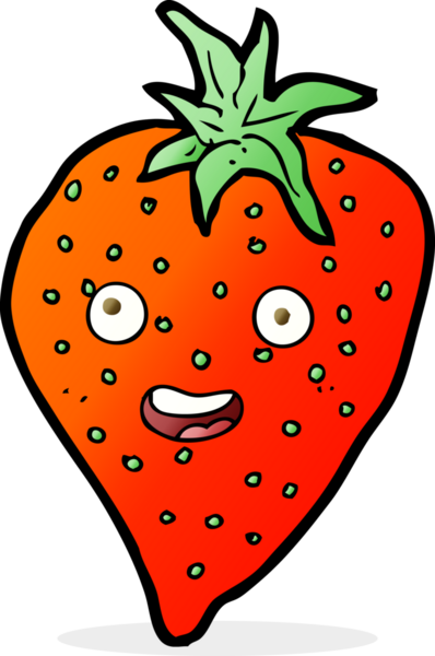 Bir insan tarafından çizilmiş çilek çizgi filmi.