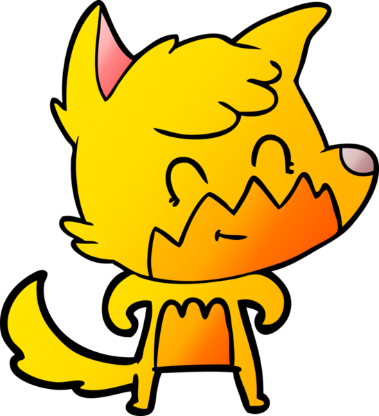 Bir insan tarafından çizilmiş tilki çizgi film karakteri