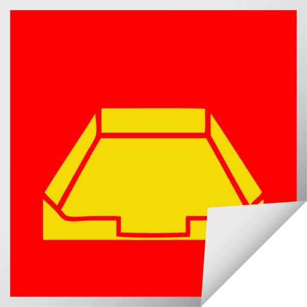 Bir insanın çizdiği posta kutusunun kare soyma etiketi.